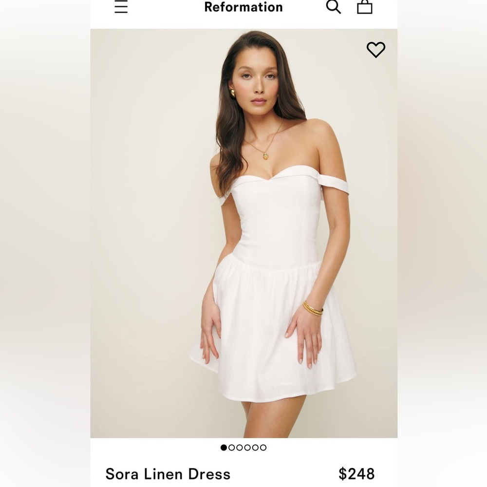 Reformation Sora white linen dress size 8